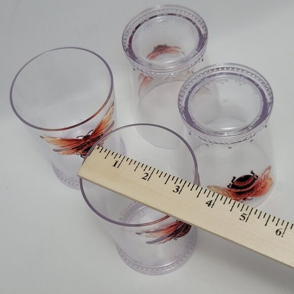 Rachel Ashwell The Prairie Collection Queen Bee Tumblers Set Of 4 Plastic Cups - Picture 6 of 11